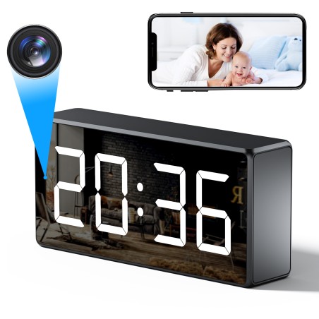 WiFi Full HD Night Vision Motion Detection Clock Camera